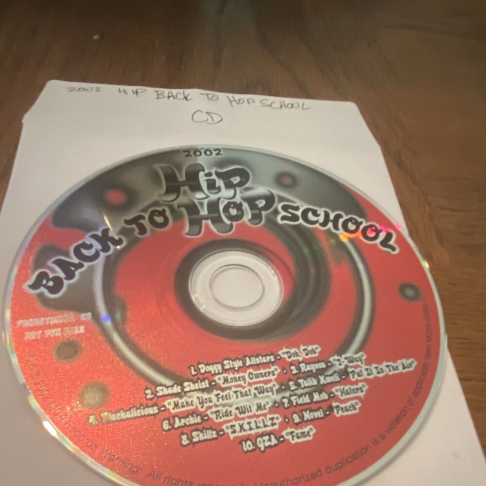 Various Hip Hop Back To Hop School CD 2002 2000s Era Paper Sleeve Red/Black